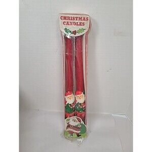 Vintage Christmas Tapered Candles 4183 J.S.N.Y Santa Claus  12"